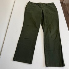 Lands End Womens 8P Olive Green Mid Rise Straight Leg Chino Pants 7203