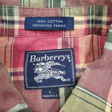 VTG 80s Burberrys Men's Plaid Short Sleeve Button Up Shirt Made in USA Large