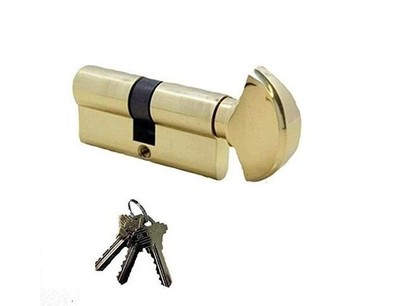 Atrium Lock Single Cylinder Profile Brass (2-1/2'' Long) 1-3/4''Doors With 2 Keys