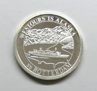 1984  Alaska 25yrs Westours ROTTERDAM 1 Oz .999 Silver Proof Round
