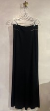 Vintage Claude Montana Long Black Evening Skirt With Silver Piping Detail ITALY