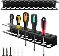 Black Heavy Duty 12.6 Inch Screwdriver Holder Wall Mount 23 Holes Tool Rack Black Heavy Duty 12.6 Inch Screwdriver Holder Wall Mount 23 Holes Tool Rack