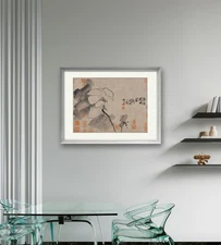 Chinese lotus painting office decorative frameless hand-drawn Eastern Art