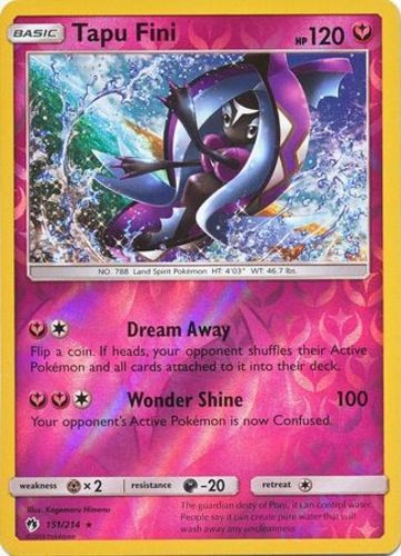 NM-Mint Tapu Fini - 151/214 - Reverse Holo Pokemon Lost Thunder