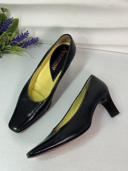 Women Accatino Heels Black Leather 38