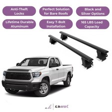 Erkul Roof Rack Crossbars For Toyota Tundra 2007-2021 Naked Roof Aluminum Black