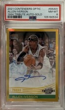 2021-22 Panini Contenders Optic 1984 Tribute Auto Gold Allen Iverson #84-AIV