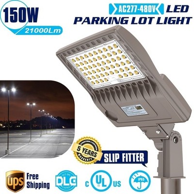 480V -150 Watt LED Parking Lot Light Shoebox Pole Fixture Commercial Street Lamp