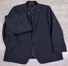 Brooks Brothers Tuxedo Mens 48r Black Estrato Italy Wool Regent Fit 2 Piece Suit