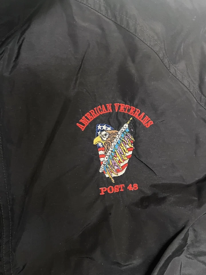 American Veteran Served Embroidered Jacket Men's XL Black- Personalized - Image 3 of 4