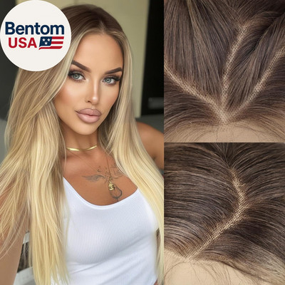 13X4 HD Lace Front Wig Mixed Blonde Pre Plucked with Baby Hair Straight Glueless