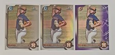 LOT (3) HOUSTON ASTROS MICHAEL KNORR RC ROOKIE BOWMAN DRAFT PURPLE /250