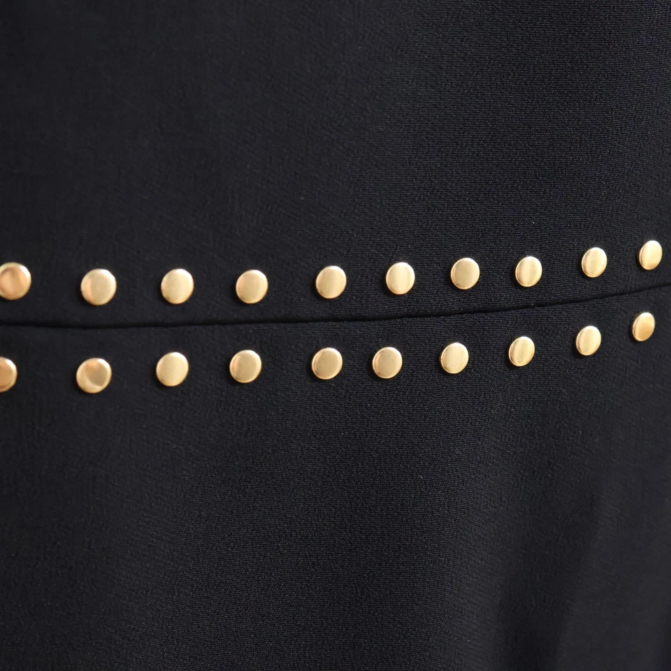 Burberry viscose lamb leather short sleeve dress with flat studs US 6 / M - Image 3 of 4