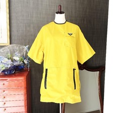 USED MINT CONDITION PRADA NYLON LOGO PULLOVER DRESS, YELLOW. VERYGOOD