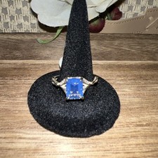 Bomb Party Size 9 Ring. Sterling Club. Lt Blue Stone. Mermaid Tail. .925 Silver.
