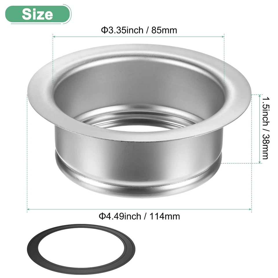 1-Pack Garbage Disposal Sink Flange for Garbage Disposal [Silvery White] - Imagen 3 de 4