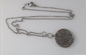 Vintage Jade and Jasper Coin Necklace Medallion