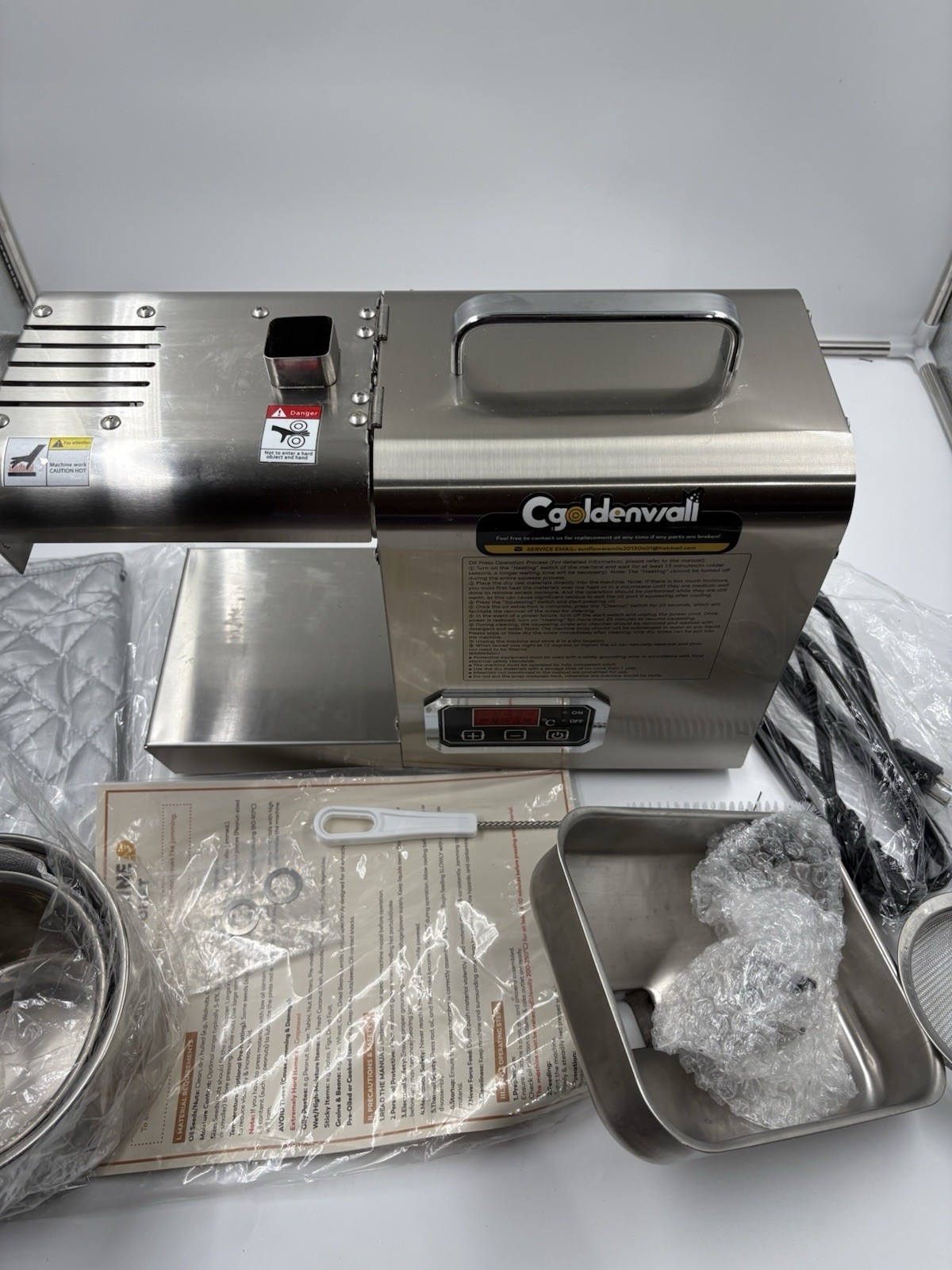 CGOLDENWALL 1012L Automatic Oil Press Machine Stainless Steel 110V Tested