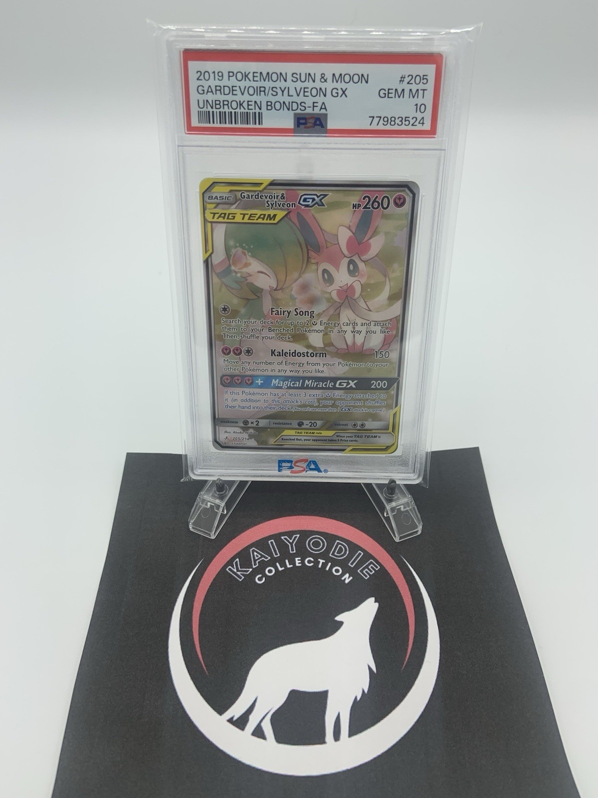 Gardevoir & Sylveon GX Tag Team Alt Art 205/214 Unbroken Bonds GEM MINT PSA 10