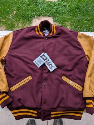 Vtg NEW DeLong Varsity Jacket Adult Large Deadstock Wool Blank Letterman USA NOS