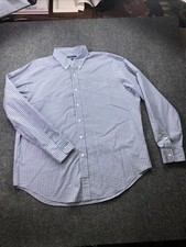 Ralph Lauren Classic Fit Blue Plaid Button Down Long Sleeve Shirt Men's XL