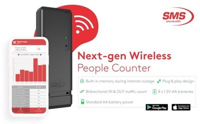 Pearl People Counter: Fully Wireless 2.4ghz Wi-Fi Visitor Counter/Patron Counter