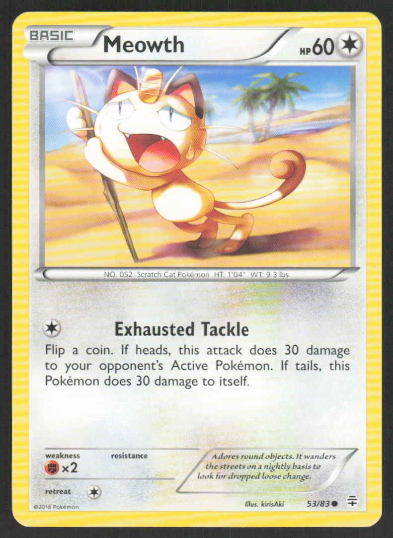 Pokemon Meowth Common 53/83 Generations LP