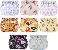 8 Pcs Self-Closing Mini Makeup Bags, Waterproof Snap Pouch for Cosmetics,Jewelry