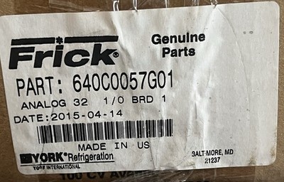 Frick 640C0057G01 Quantum LX I/O Board, New Open Box