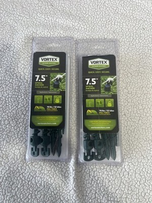 Vortex 7.5 in. Bladed Plastic Yard Gardening Ground Anchor Green - Set of 2