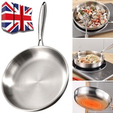 28CM Stainless Steel Frying Pan Uncoated Nonstick Flat Bottom Thickened Kitchen