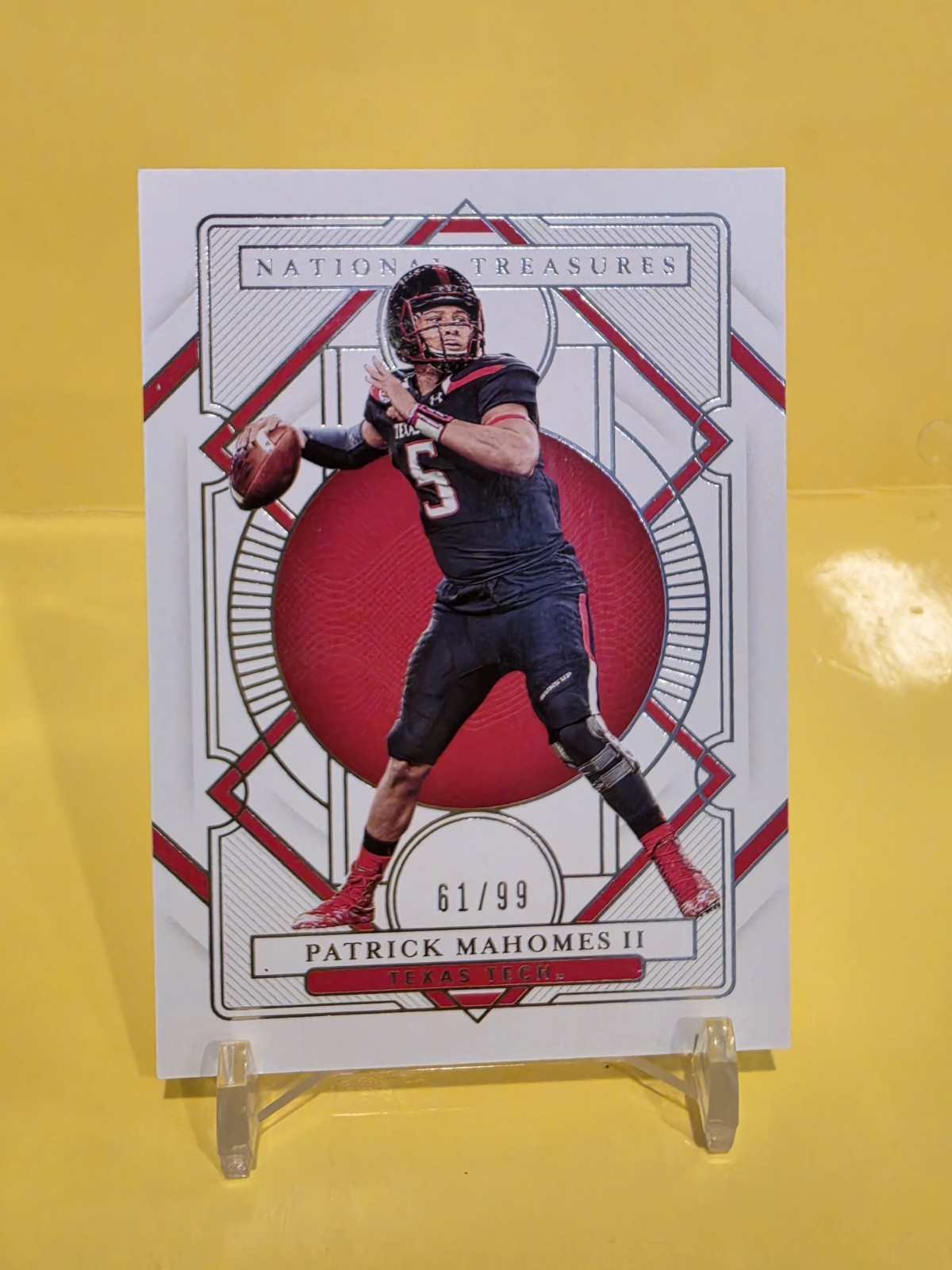 2021 PANINI NATIONAL TREASURES PATRICK MAHOMES II 61/99 COLLEGIATE # 2