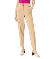 Ann Taylor The Belted Taper Pants Tan Baguette Sz 10