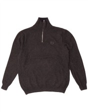 Sergio Tacchini Mens Zip Neck Jumper Sweater Medium Grey DM09