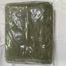 NEW Pottery Barn Washed Velvet Handcrafted Quilt, King/Cal. King, Loden