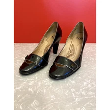 Sofft Dark Green Patent Leather Heels, Women's Size 7M/EUR 37.5