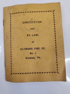 Vintage 1969 Elysburg Fire Co No 1 PA Constitution By-Laws Booklet Pennsylvania