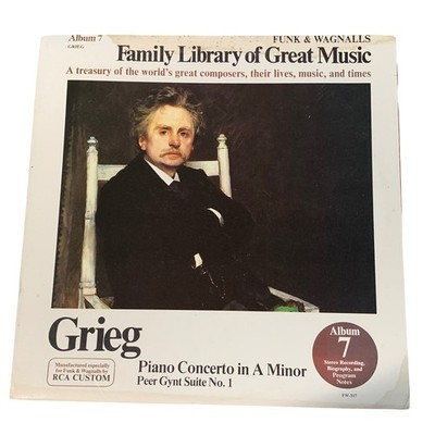 Grieg Piano Concerto in A Minor Peer Gynt Suite No 1 Vinyl LP Funk & Wagnalls 7