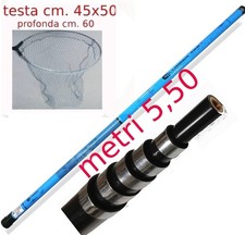 manico guadino palo mix carbon pesca mt. 5,50 testa rete