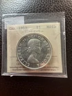 1959 Canada Silver Dollar Coin. ICCS MS-63 UNC Certified $1