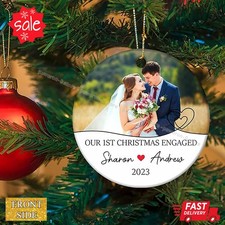 Our 1st Christmas Engaged Ornament 2023, Best Engagement Christmas Ornament, ...