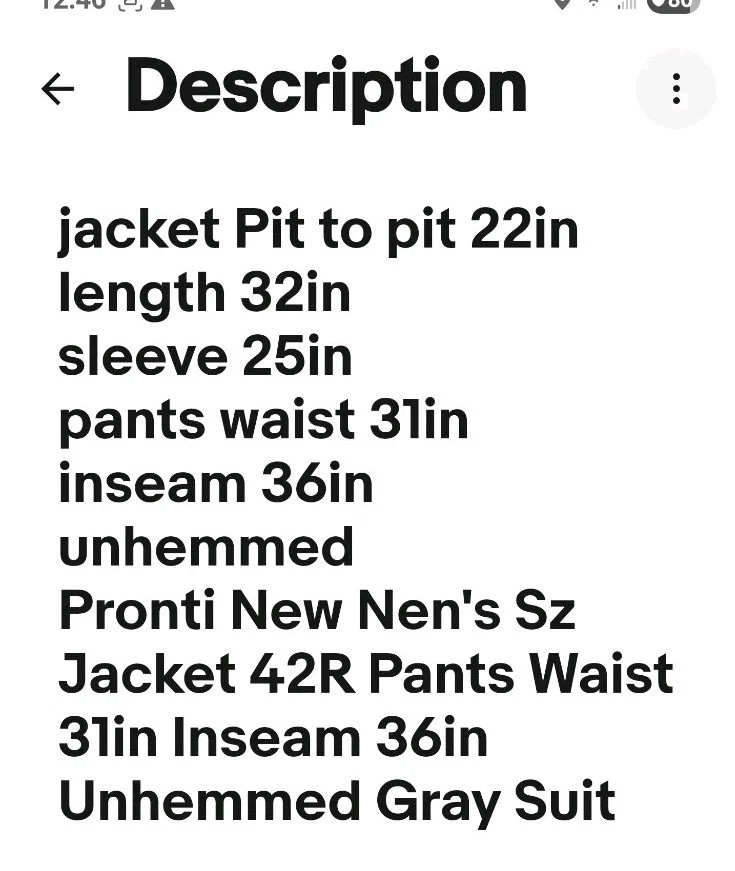 Pronti новый мужской куртка 42R брюки 33 в талии внутренний шов 36 в без кромки серый костюм R11 - Изображение 2 из 4