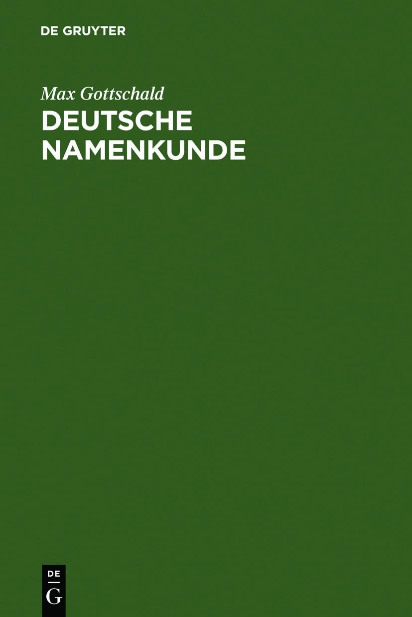Deutsche Namenkunde (German Edition) (Hardback)
