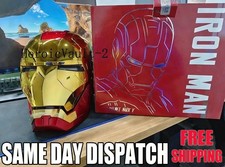 US AUTOKING Iron Man Helmet 1:1 MK5 Mask Voice-controlled Wearable Prop Gold