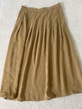 Polo Ralph Lauren Women's Pleated Midi Skirt Tan Size 10 - Used Fashion