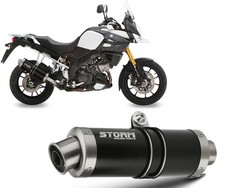 Auspuff Storm by Mivv Oval Nero Stahl fur Suzuki Dl V-strom 1000 2014 > 2020