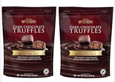 2-PACK COPPER KETTLE Truffles Dark Chocolate Truffles With Sea Salt 16 oz each