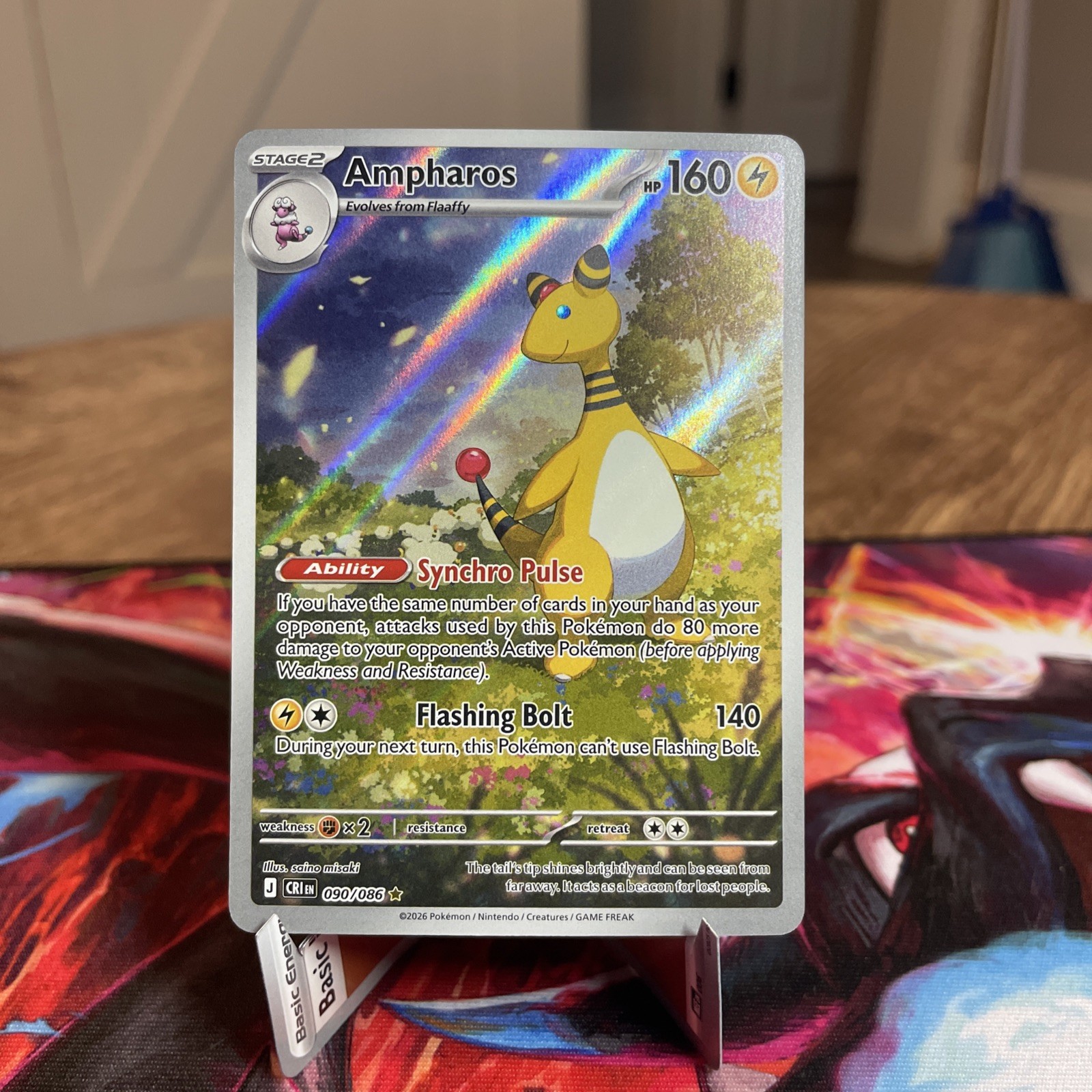 Pokémon TCG Ampharos #90/86 Holo Rare Chaos Rising