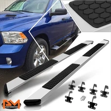 For 19-24 Ram 1500 Quad Cab 5.5" Step Pad Aluminum Flat Running Boards Silver