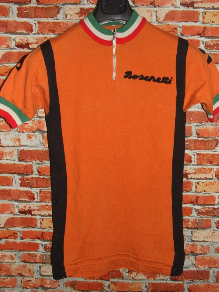 Camisa Eroica Bicicleta Ciclismo Vintage Años 70 Boschetti 50% Lana Bordada Foto 2 de 3